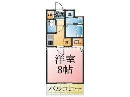 クレアドル須磨(1K/4階)の間取り写真