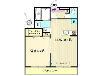 FRUITFUL・U(1LDK/1階)の間取り写真