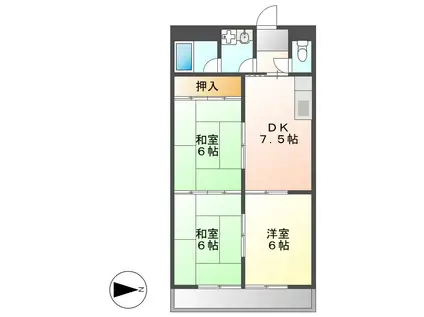 ロイヤル服部(3DK/4階)の間取り写真