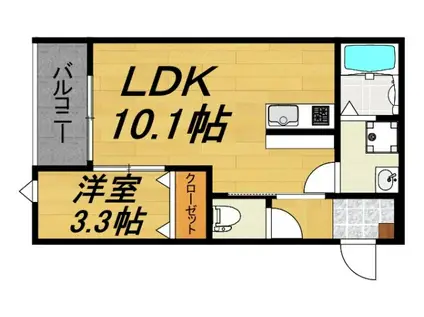 LECOCON一宮VI(1LDK/1階)の間取り写真