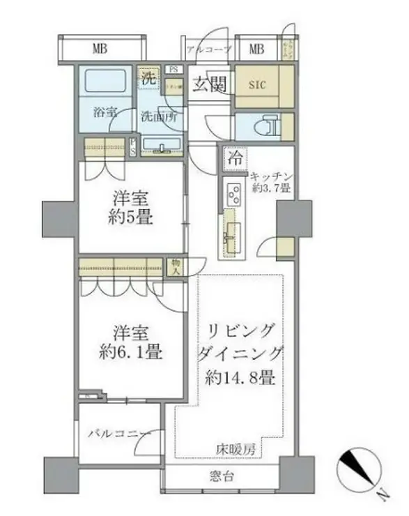 Brillia Mare 有明 TOWER&GARDEN 30階階 間取り