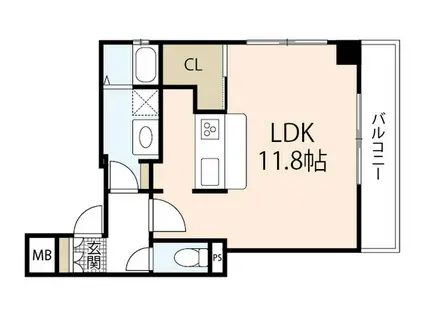 ヴィラ オアシス(ワンルーム/7階)の間取り写真