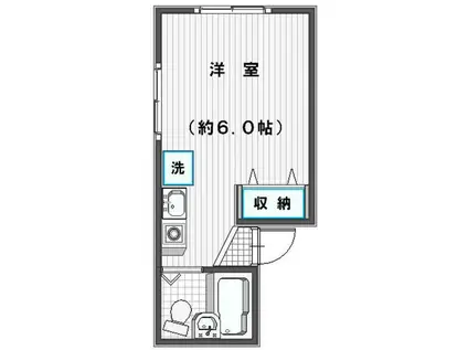 グリーンハイツ(ワンルーム/1階)の間取り写真