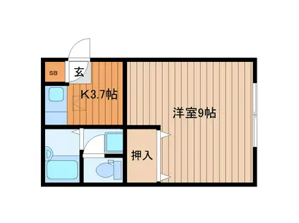 コーポエトワール(1K/1階)の間取り写真