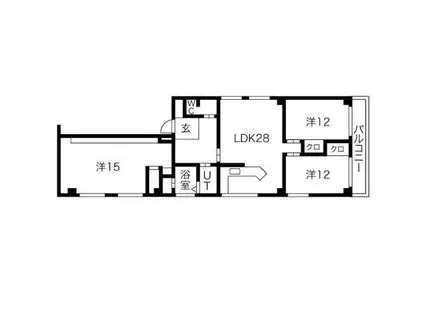 モリダイヤハイツ栄(3LDK/11階)の間取り写真
