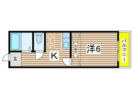 ROCKY松波B(1K/3階)の間取り写真
