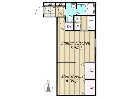 ZESTY松陰神社II(1DK/1階)の間取り写真