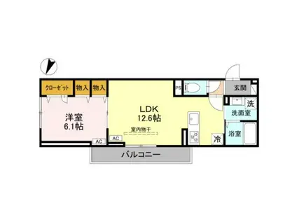 エテルノ ドス(1LDK/3階)の間取り写真