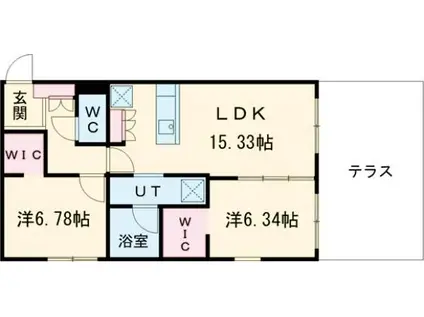 ピオネロ恵庭IV(2LDK/1階)の間取り写真