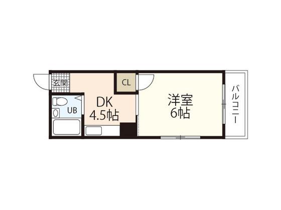 サンシャイン河原町(1DK/5階)の間取り写真