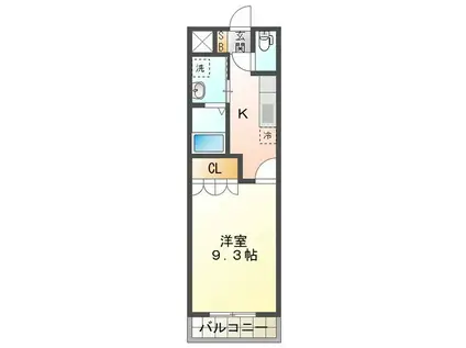 メゾンドボヌール(1K/2階)の間取り写真