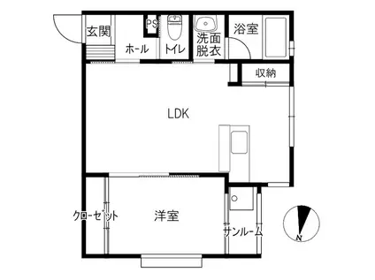 CAVOUR(1LDK/1階)の間取り写真