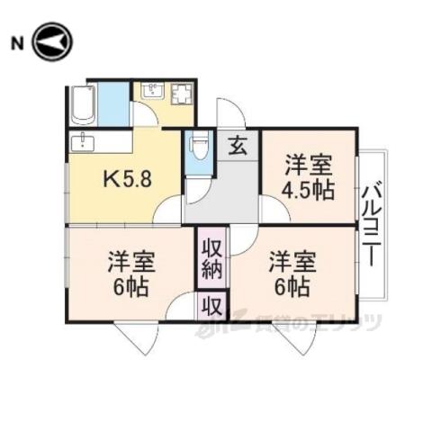 ローズハイツ(3DK/1階)の間取り写真
