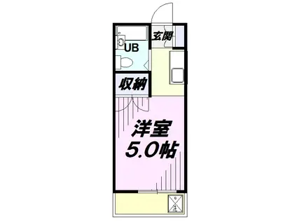 レークハウス(ワンルーム/2階)の間取り写真