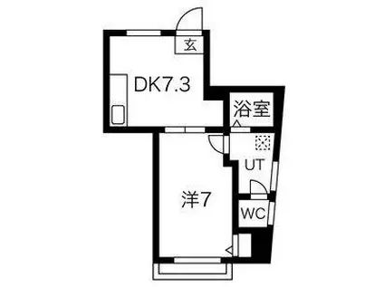 コーポリベルテ池下(1DK/3階)の間取り写真
