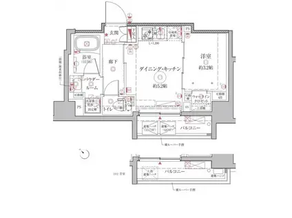 クレイシアIDZ王子アーバンヒルズ(1DK/3階)の間取り写真