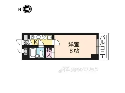 メゾンジョアPARTⅡ(1K/4階)の間取り写真