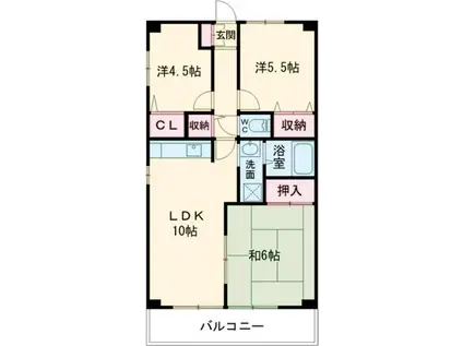パークアベニュー狭山台(3LDK/3階)の間取り写真
