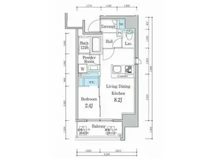 パートナーズ今池(1LDK/12階)の間取り写真