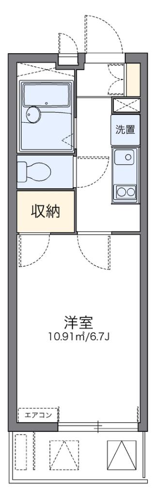 レオパレスフォンターナ老松(1K/2階)の間取り写真