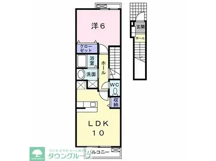 サニーヒルズIV(1LDK/2階)の間取り写真