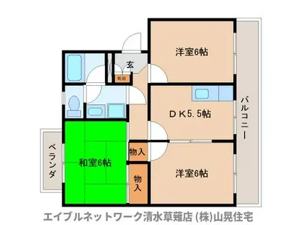 プレミールM(3DK/2階)の間取り写真