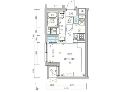 ECREDE蒲田(ワンルーム/3階)の間取り写真