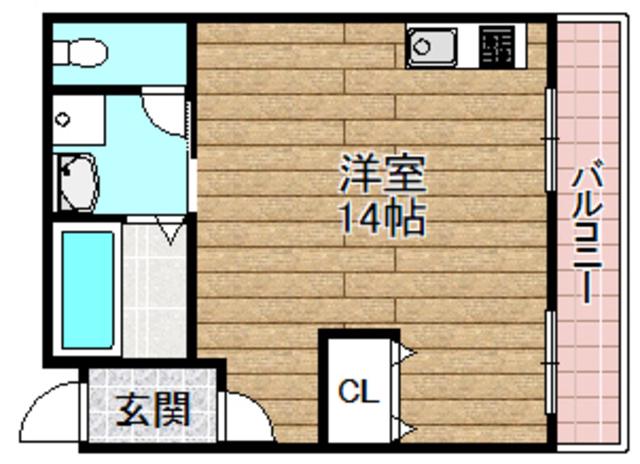 FOREST山崎(1K/1階)の間取り写真