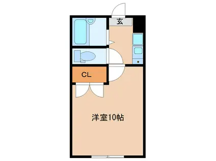 多賀城イーストA棟(1K/2階)の間取り写真