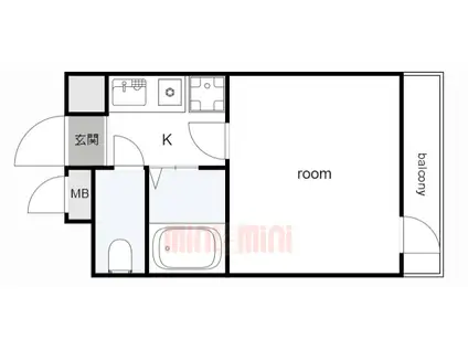 MS RESIDENCE今寺(1K/2階)の間取り写真