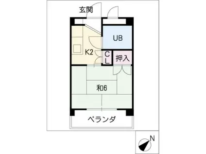 サンライフ堂坂 B(1K/2階)の間取り写真