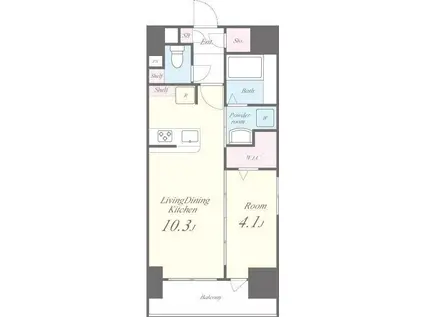 ROBUST COURT(1LDK/4階)の間取り写真