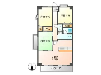 ファーニス白壁(3LDK/7階)の間取り写真