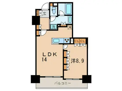 LASANTE五反田(1LDK/3階)の間取り写真