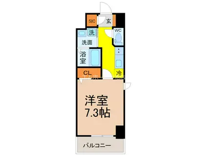 プレイズシード御器所ウエスト(1K/2階)の間取り写真