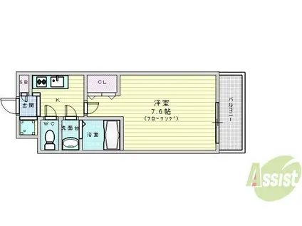 レジディア新大阪(1K/7階)の間取り写真