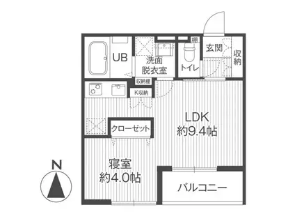 山下町CBHOUSE(1LDK/2階)の間取り写真