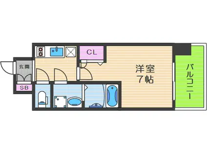 コスモリード大阪福島(1K/4階)の間取り写真