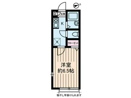 ラプラス坂下2(1K/1階)の間取り写真