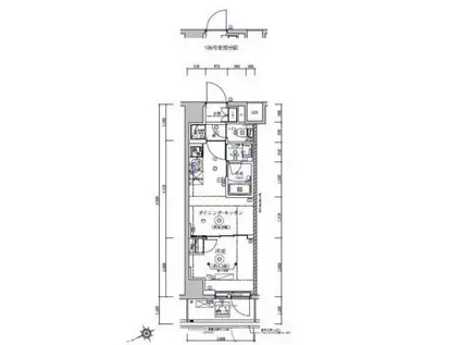 RELUXIA 亀戸(1DK/1階)の間取り写真
