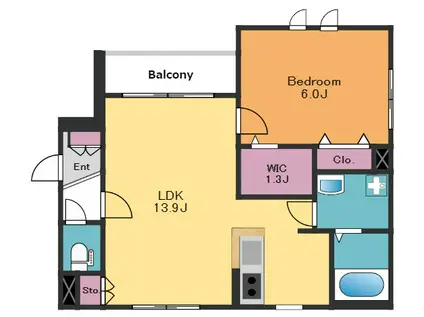アネックス パークセブン(1LDK/1階)の間取り写真