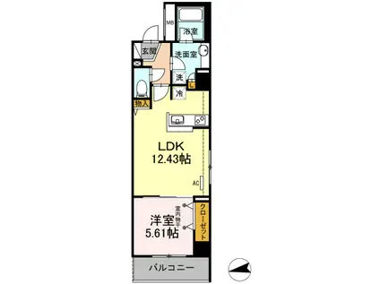 ルミエール品川橋(1LDK/2階)の間取り写真
