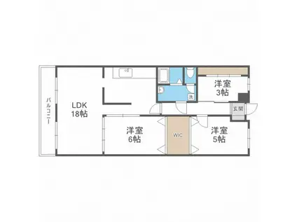 リファレンス空港東(3LDK/6階)の間取り写真