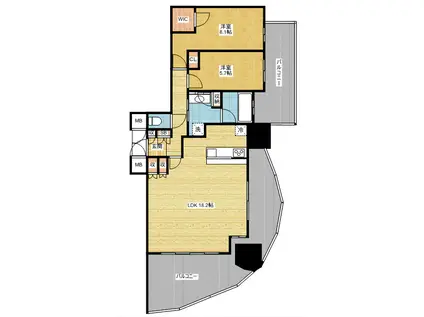 一条タワー金山(2LDK/7階)の間取り写真