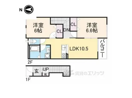 フォルムフィールド・コート(2LDK/2階)の間取り写真