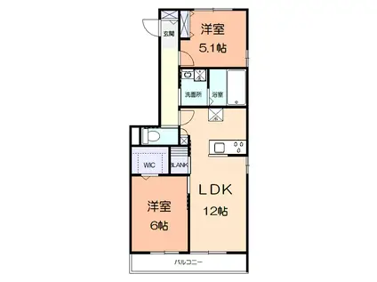 マーレ湘南II(2LDK/2階)の間取り写真