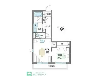 SUN LUCEII(1LDK/1階)の間取り写真