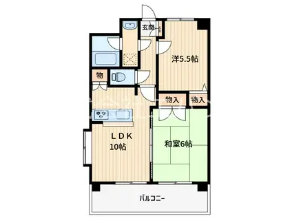 ＪＲ京浜東北線 蕨駅 徒歩12分 8階建 築29年(2LDK/2階)の間取り写真