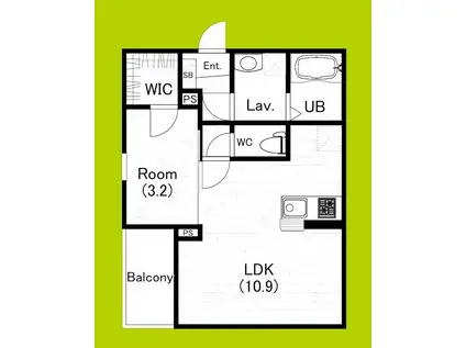 ジーメゾン和泉大宮ソル(1LDK/1階)の間取り写真