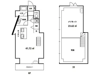 TERZO(1LDK/6階)の間取り写真